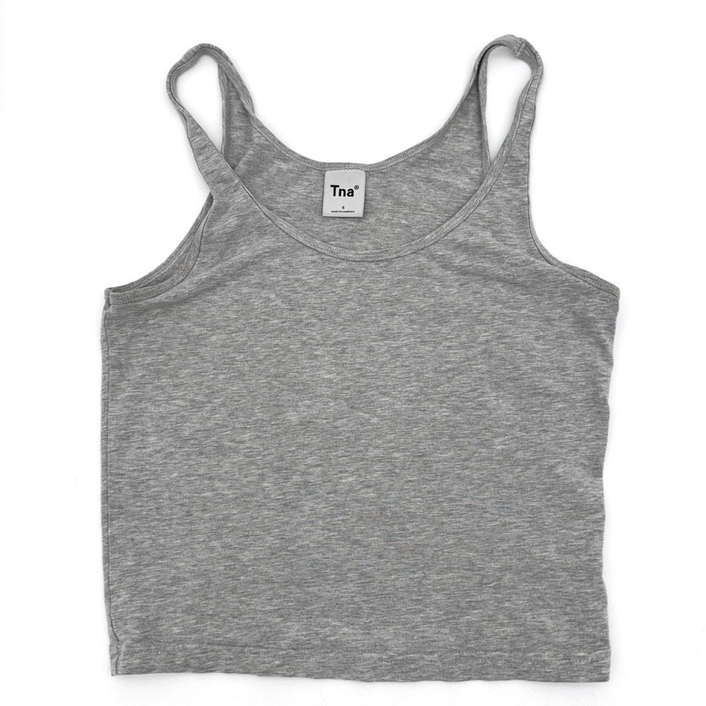 ARITZIA TNA Baby Tee Gray Tankā Top Gym Workout Cropped Women Grey 90s Y2K Small